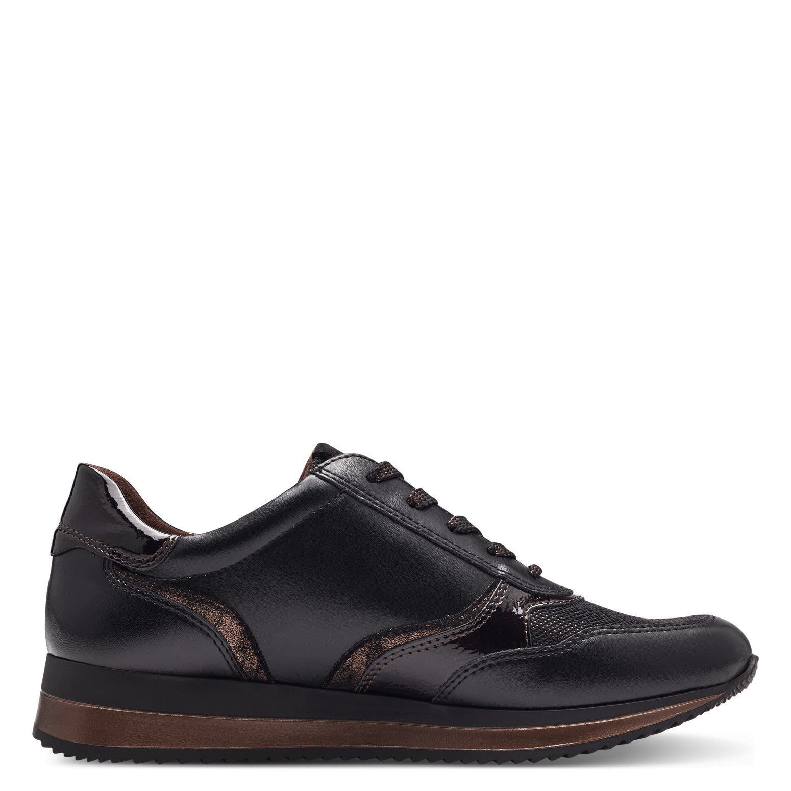 Jana 23774-43 Ladies' Sneaker-BLACK/BRONZE H