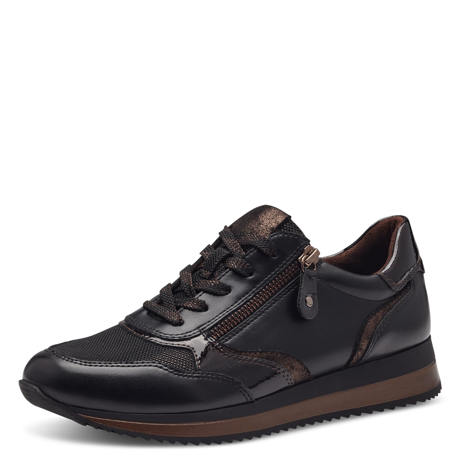 Jana 23774-43 Ladies' Sneaker-BLACK/BRONZE H