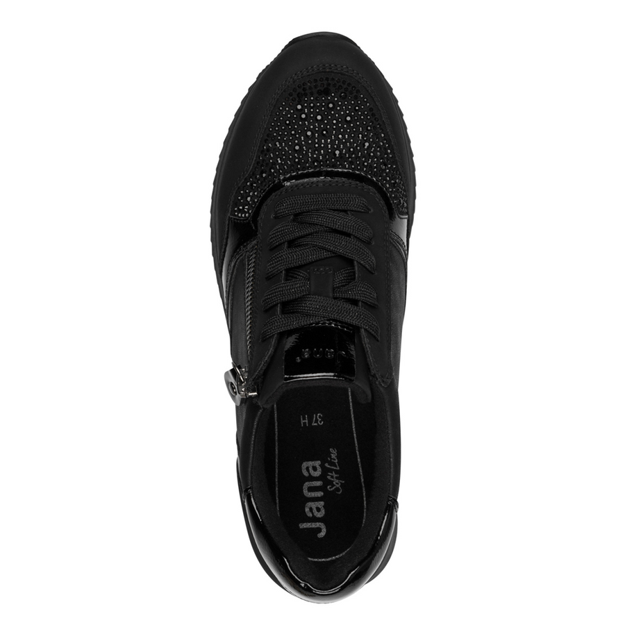 Jana 23774-43 Ladies Sneaker-Black Glitter