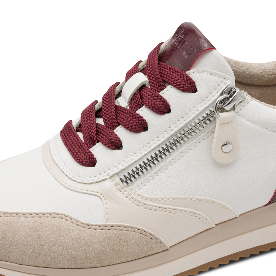 Jana 23774-43-154 Ladies Sneaker-White Bordo H
