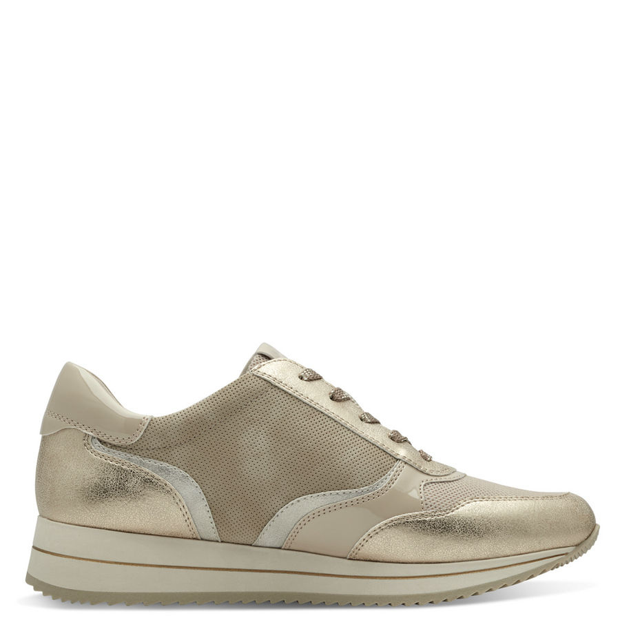 Jana 23774-43 Ladies Sneaker-Beige/Gold