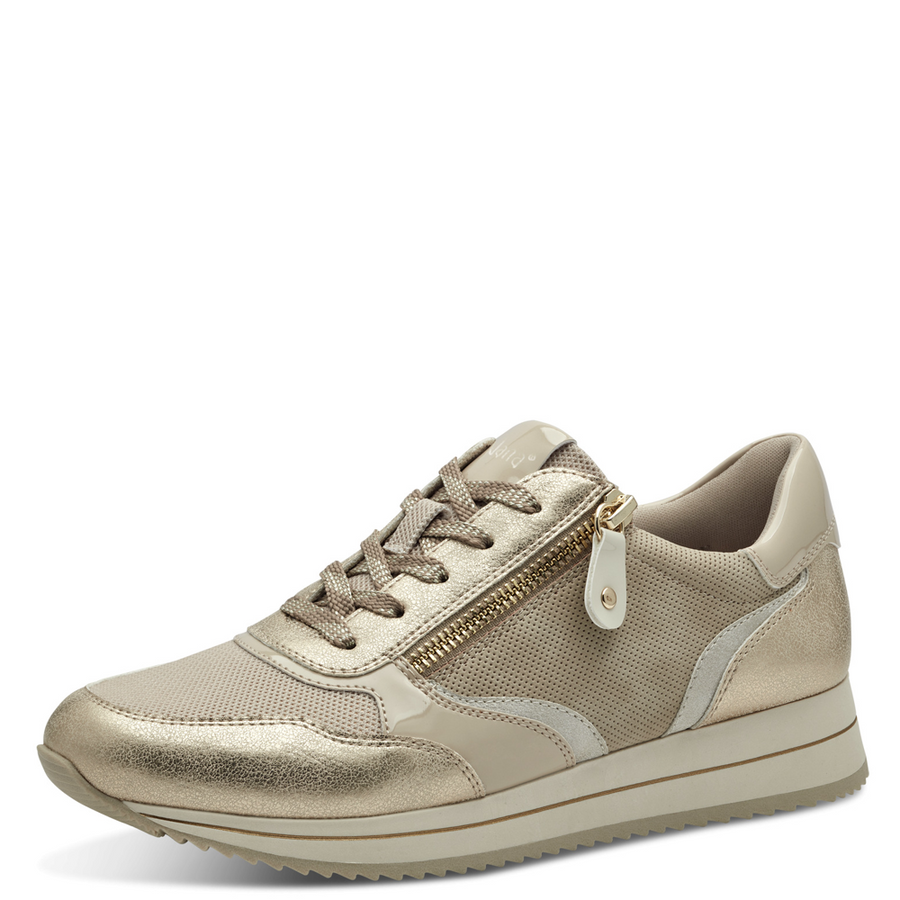 Jana 23774-43 Ladies Sneaker-Beige/Gold