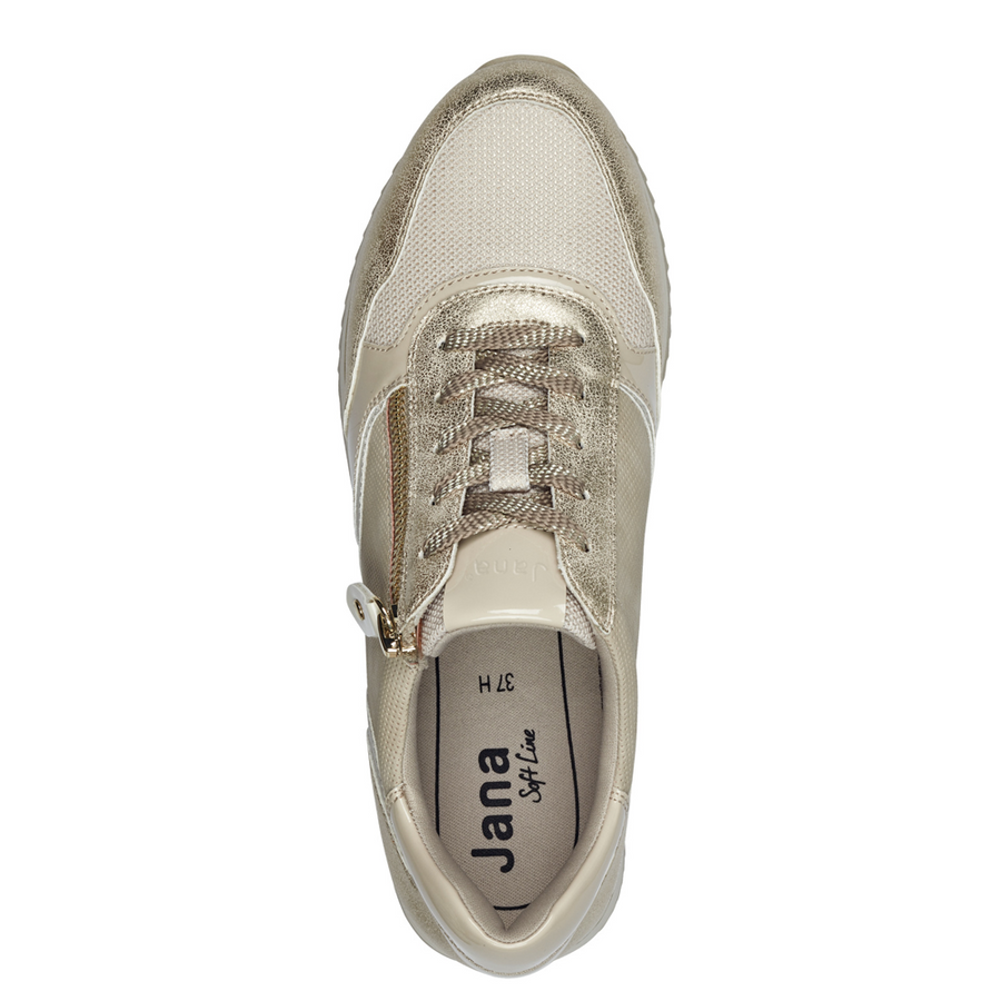 Jana 23774-43 Ladies Sneaker-Beige/Gold