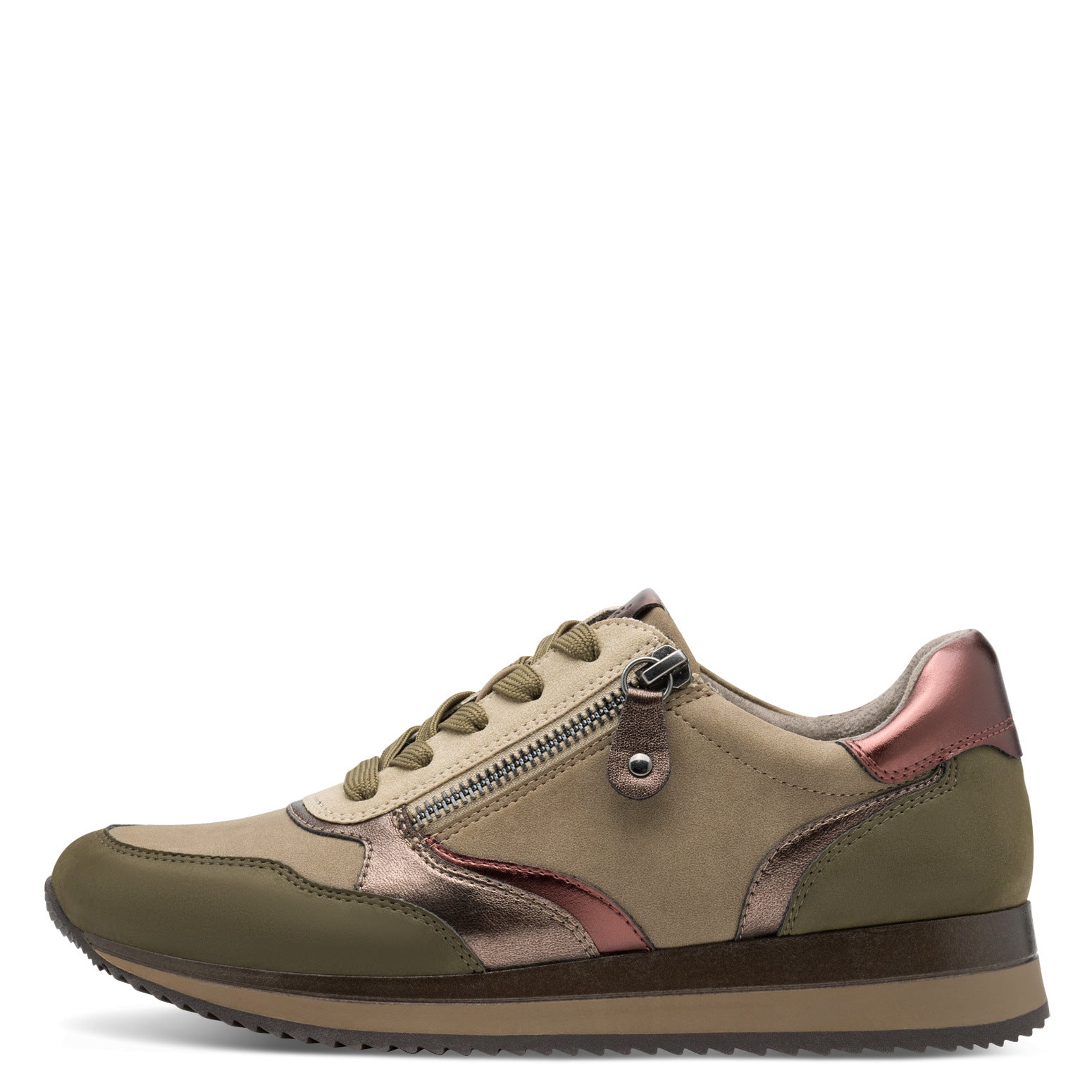 Jana 23774-43 Ladies' Sneaker-OLIVE COMBI H
