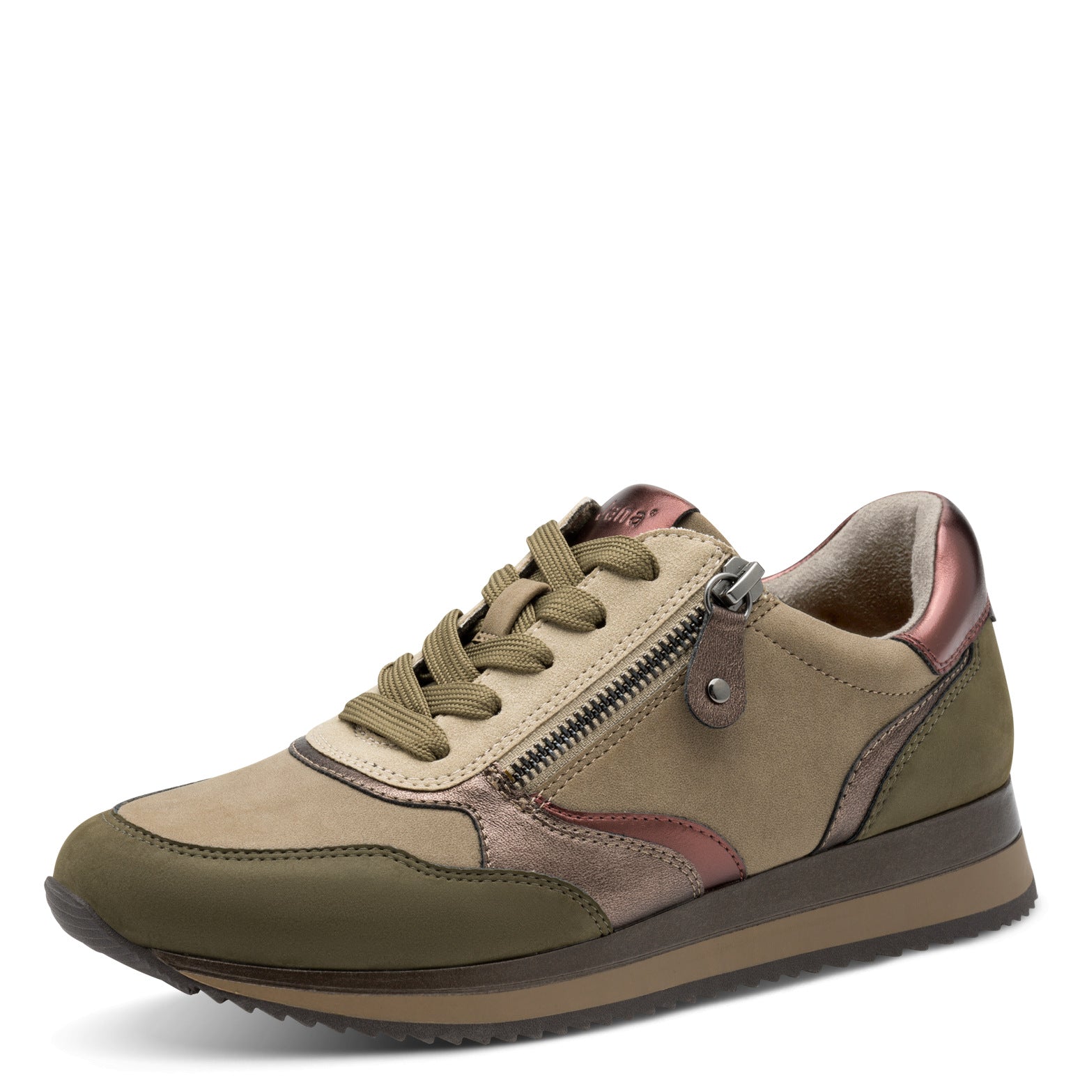 Jana 23774-43 Ladies' Sneaker-OLIVE COMBI H