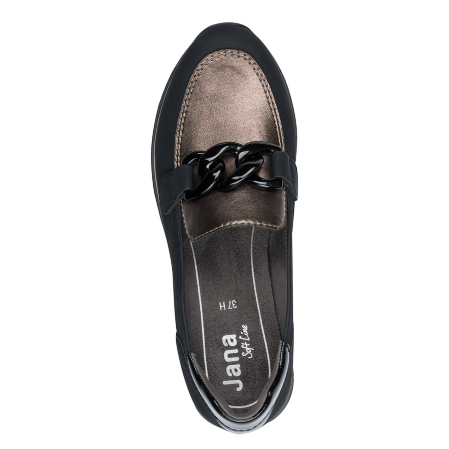 Jana 24766-43 Loafer-Pewter/Black