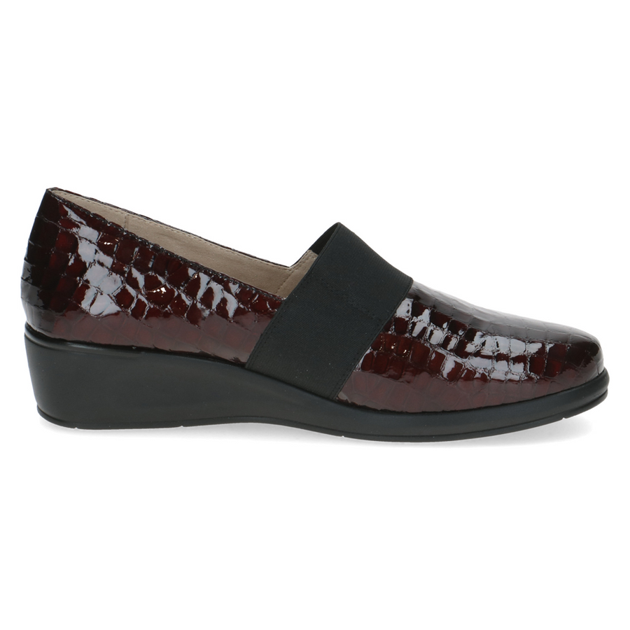 Caprice 24351-45 Ladies Shoe-Burgundy Croc Patent