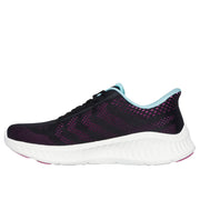 Skechers 125643 Ladies Trainer-Black/Purple