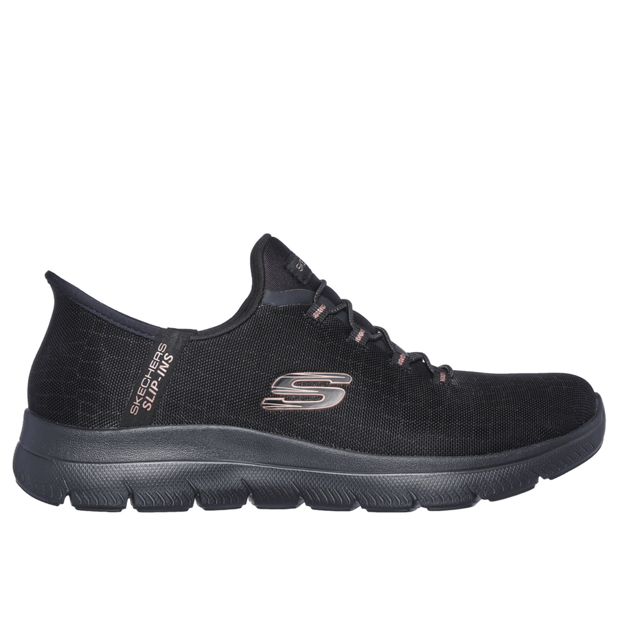 Skechers 150128 Ladies Trainer-Black/Gold