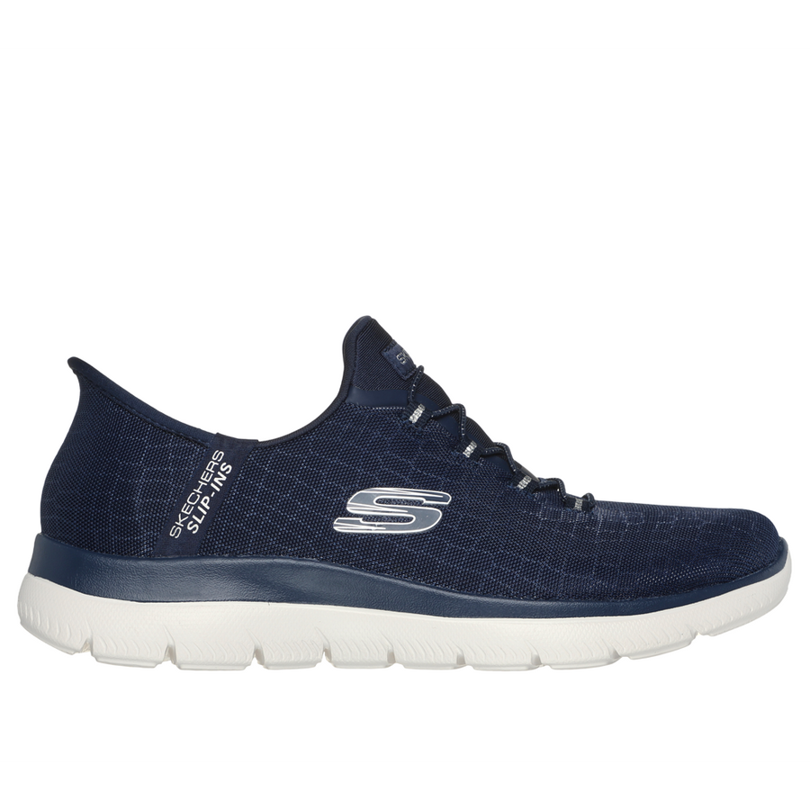 Skechers 150128 Ladies Trainer-Navy/Silver