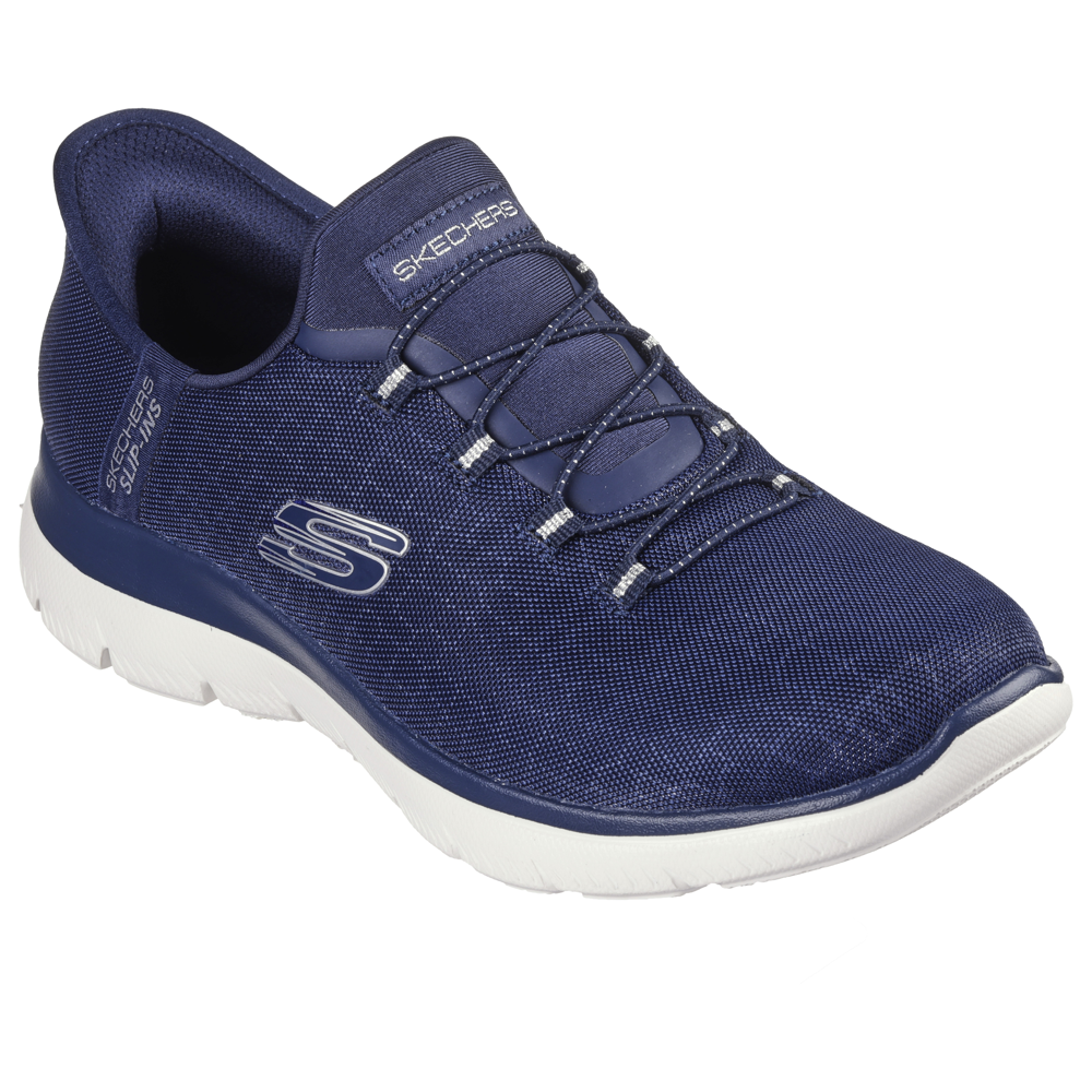 Skechers 150128 Ladies Trainer-Navy/Silver