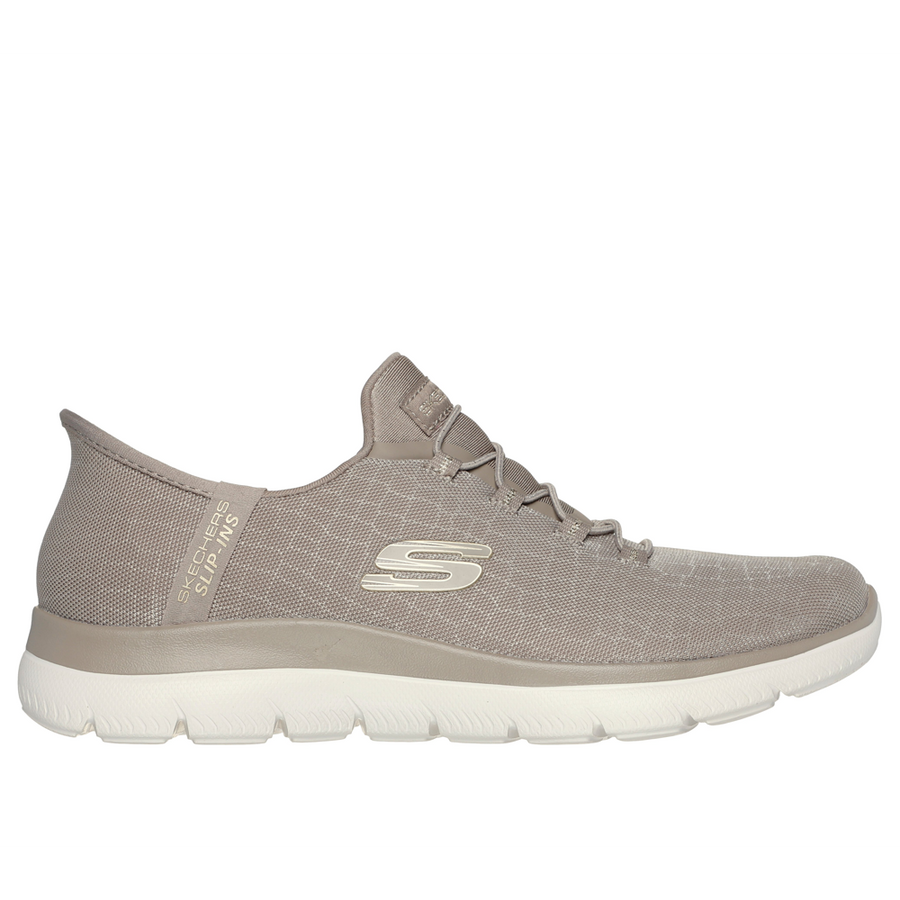 Skechers 150128 Ladies Trainer-Taupe/Gold