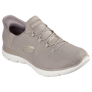 Skechers 150128 Ladies Trainer-Taupe/Gold