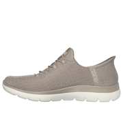 Skechers 150128 Ladies Trainer-Taupe/Gold