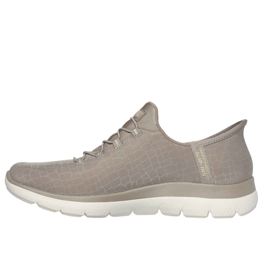 Skechers 150128 Ladies Trainer-Taupe/Gold