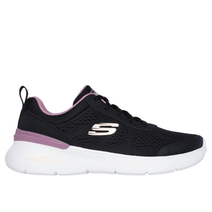 Skechers 150370 Ladies Trainer-Black/Mauve