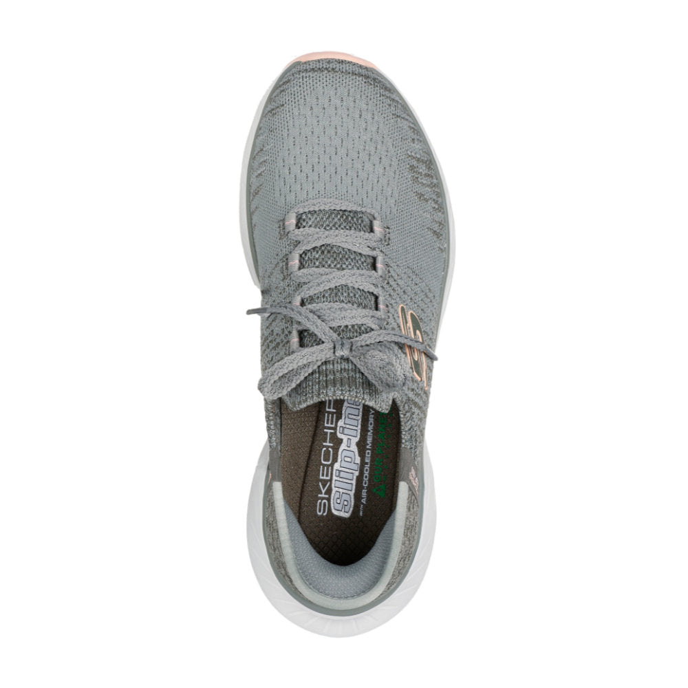Skechers 150470 Ladies Trainer-Green/Orange