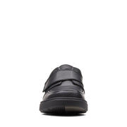 Clarks Un Abode Strap Shoe-Black Lea H