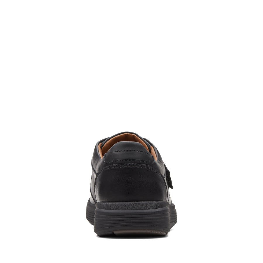 Clarks Un Abode Strap Shoe-Black Lea H