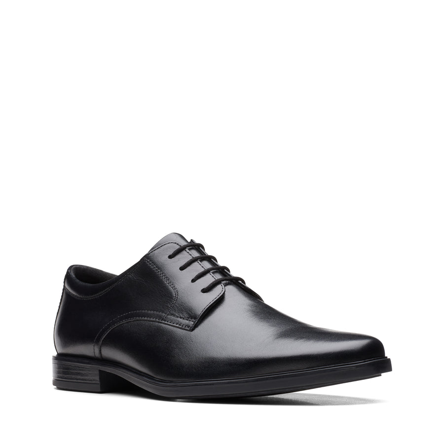 Clarks Howard Walk Mens Shoe-Black Lea G