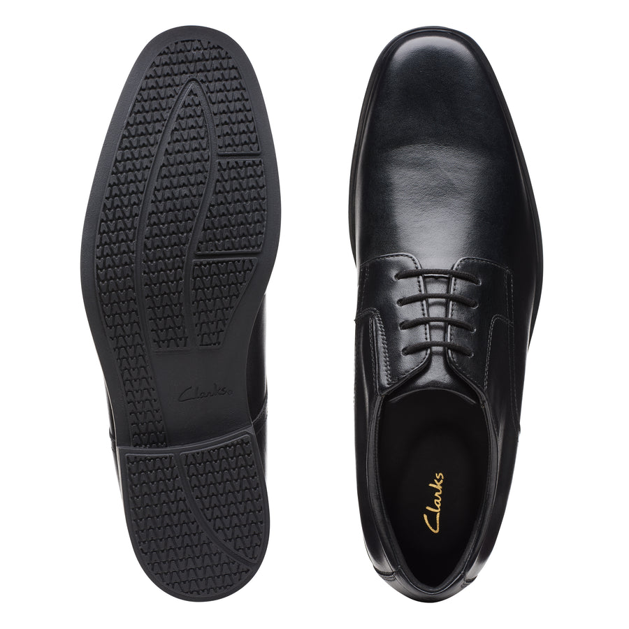 Clarks Howard Walk Mens Shoe-Black Lea G