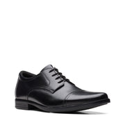 Clarks Howard Cap Shoe-Black Lea H