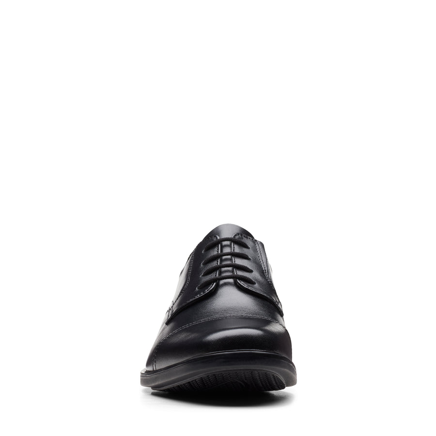 Clarks Howard Cap Shoe-Black Lea H