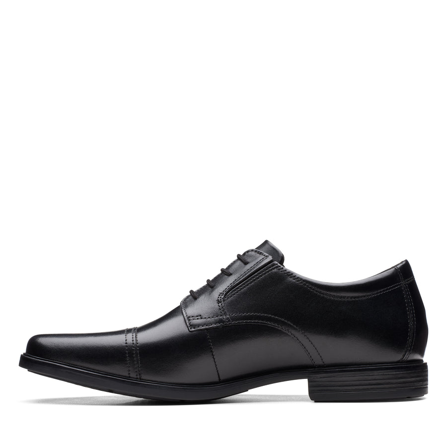 Clarks Howard Cap Shoe-Black Lea H