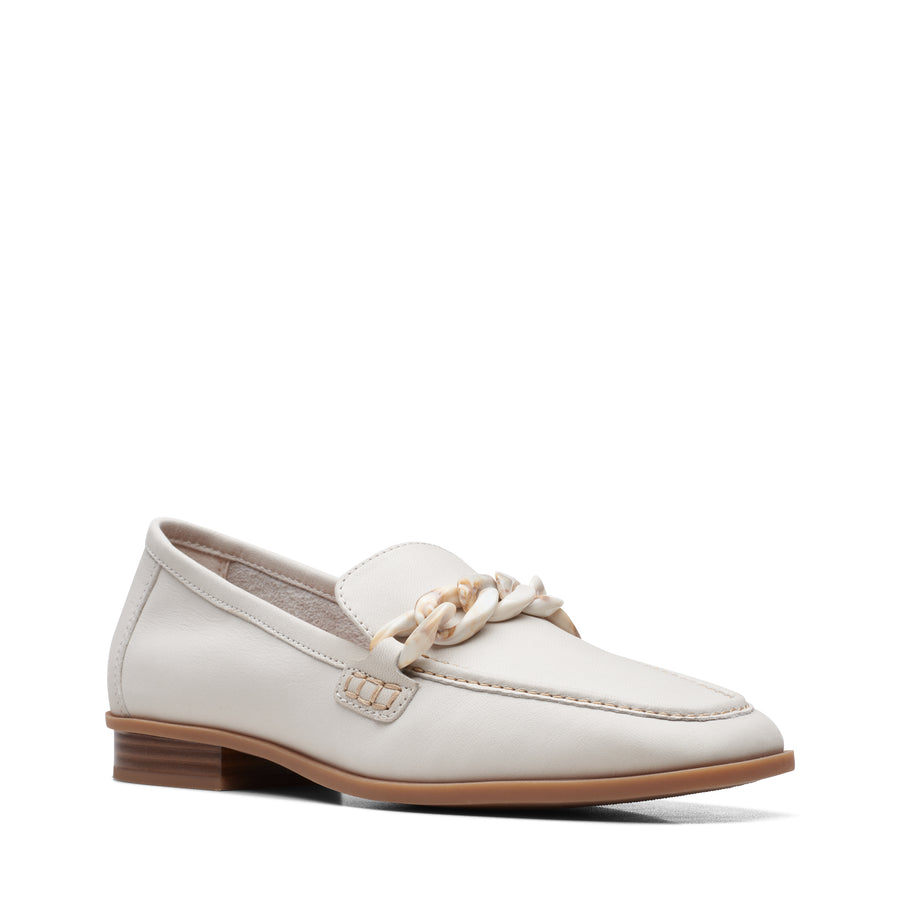 Clarks Sarafyna Iris Shoes-White Lea D