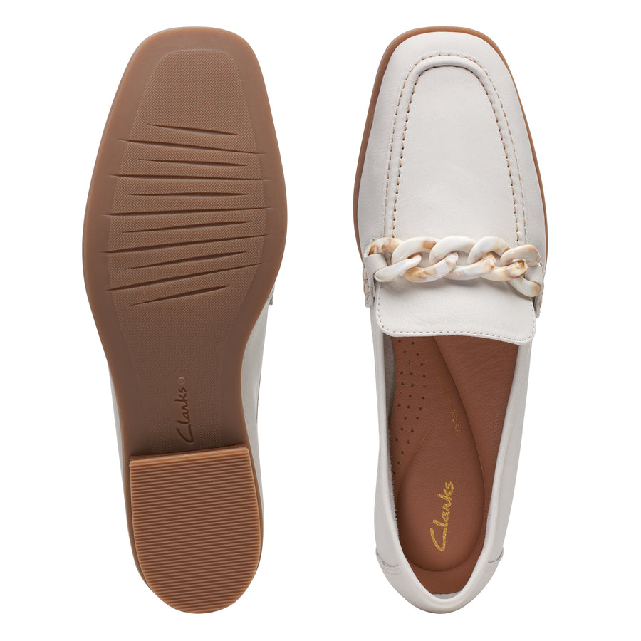 Clarks Sarafyna Iris Shoes-White Lea D