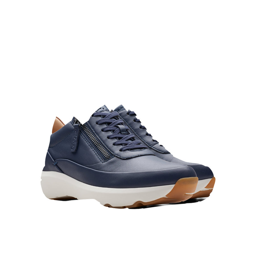 Clarks Tivoli Zip Trainer-Navy Leather D