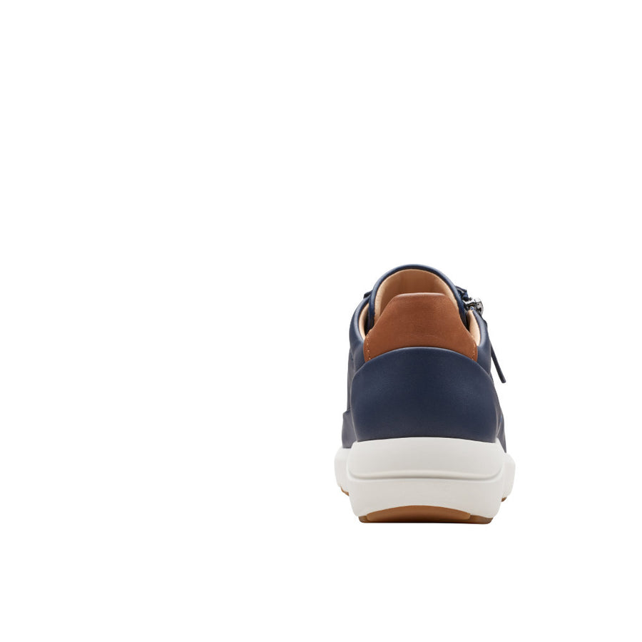 Clarks Tivoli Zip Trainer-Navy Leather D