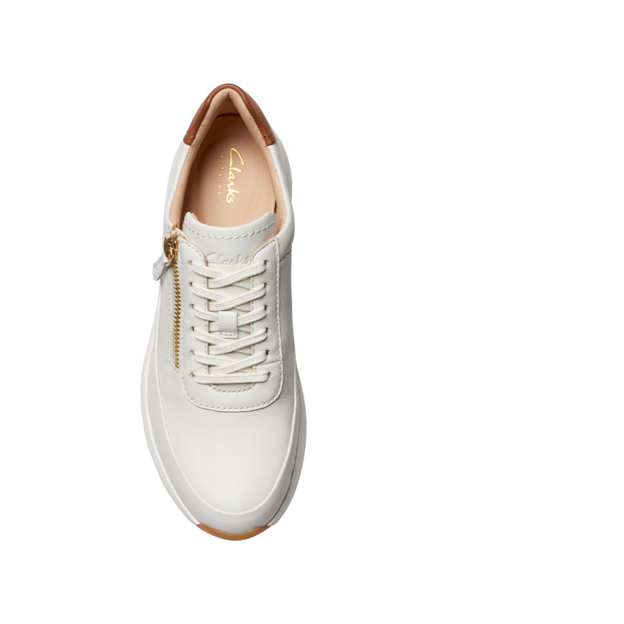 Clarks Tivoli Zip Trainer-Off White D