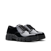 Clarks Evyn Lace Y School Shoe-Black Pat F