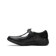 Clarks Relda Gem K School-Black Lea G