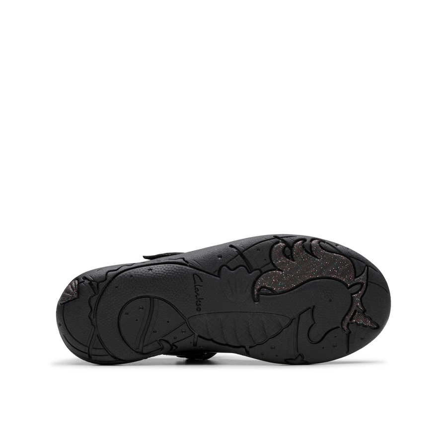 Clarks Relda Gem K School-Black Patent F