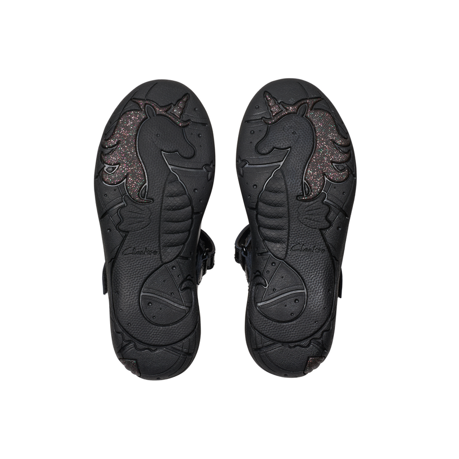 Clarks Relda Gem K School-Black Patent F
