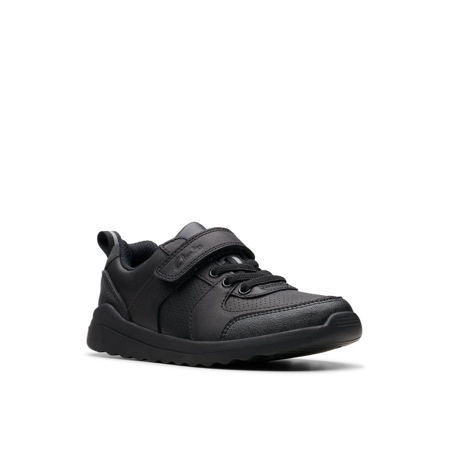 Clarks Daze Bright K School-Black Lea G