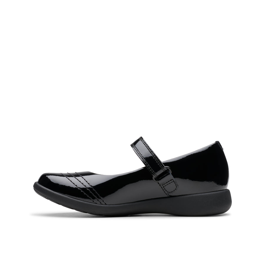 Clarks Etch Gem K School-Black Pat F