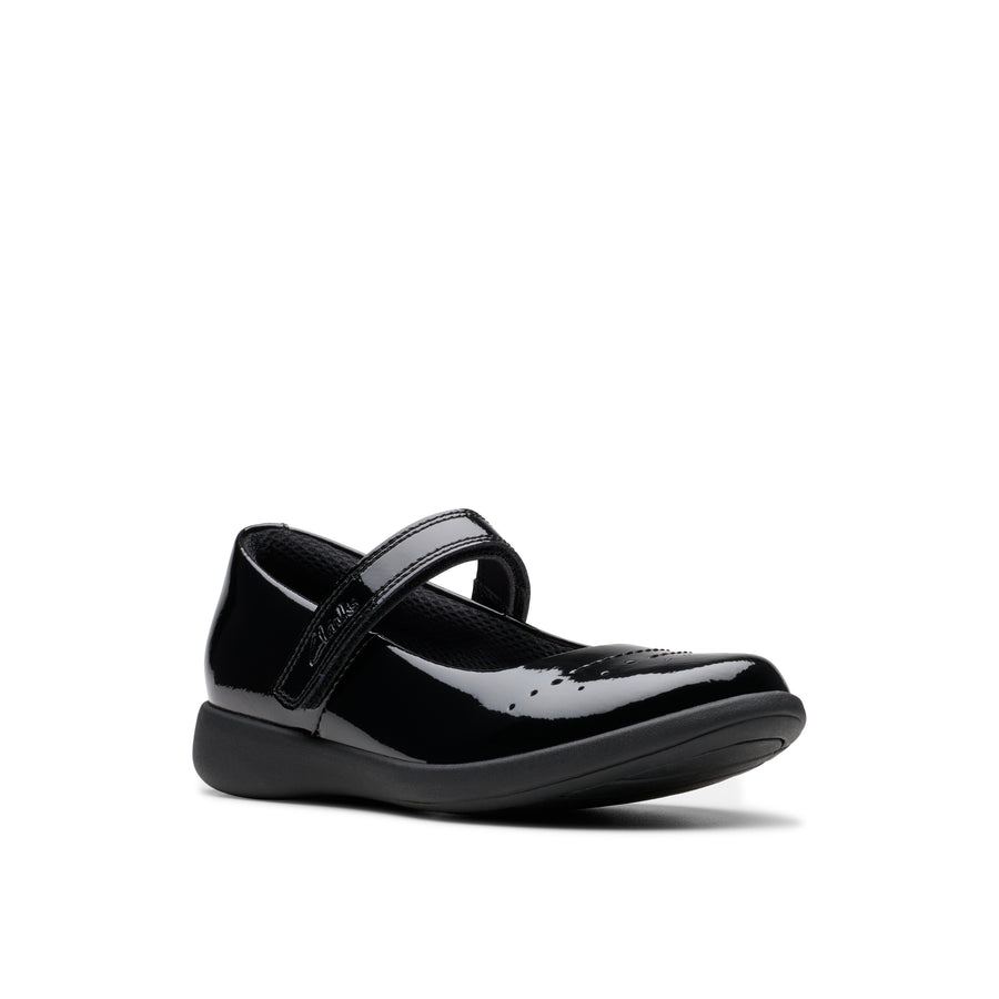 Clarks Etch Gem K School-Black Pat F