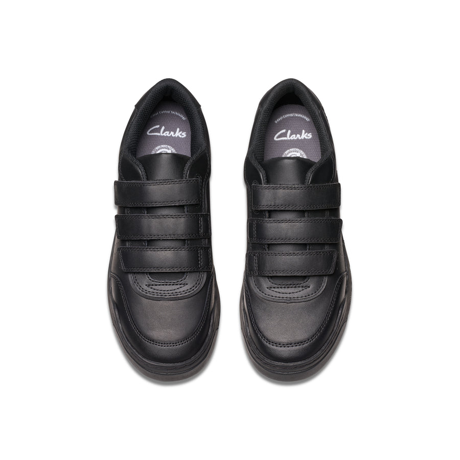 Clarks Urban Sky O School-Black Lea G