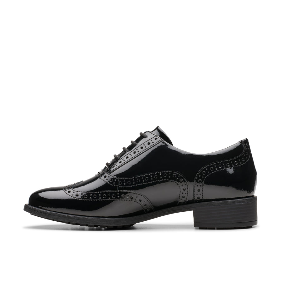 Clarks Havisham Oak Brogue-Black Pat D