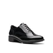 Clarks Havisham Oak Brogue-Black Pat D