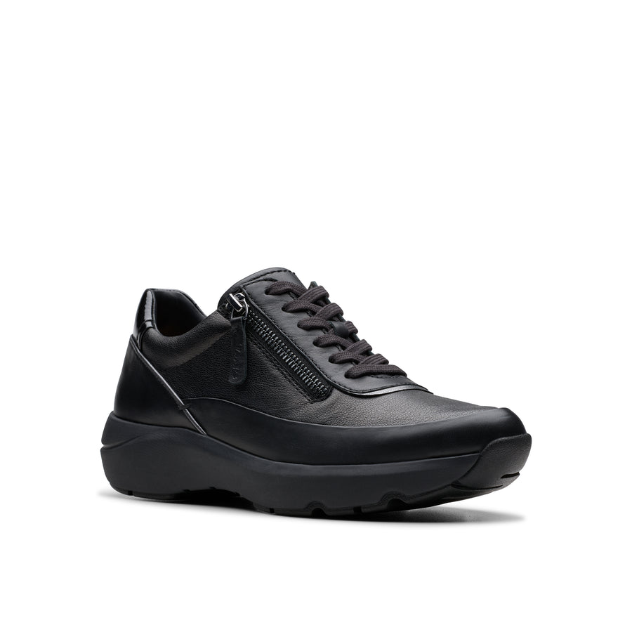 Clarks Tivoli Zip2 Trainer-Black Comb D