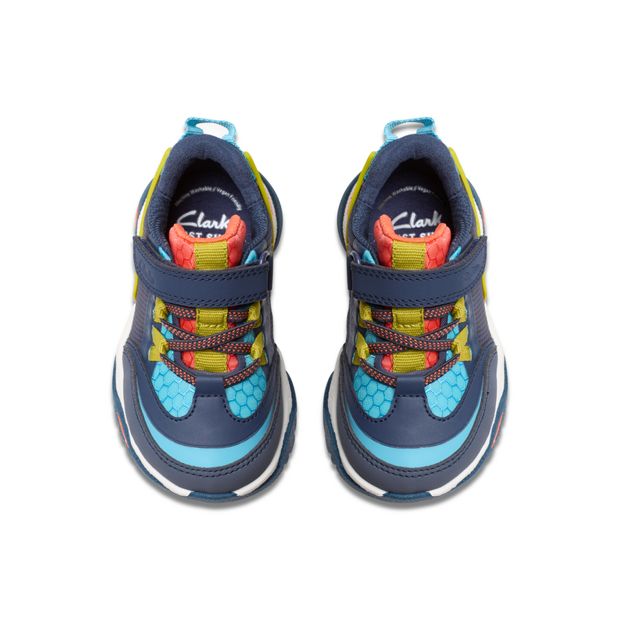 Clarks Feathertrack T Trainer-Navy Combi F
