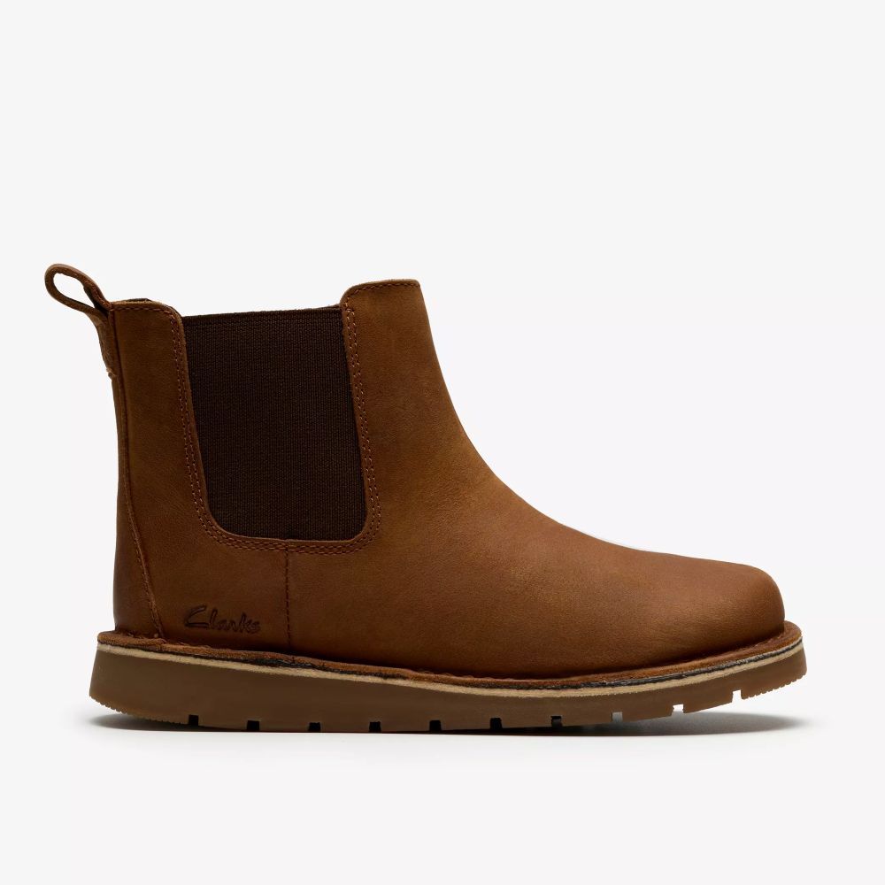 Clarks Joyful Sky Boys Boot-Tan G
