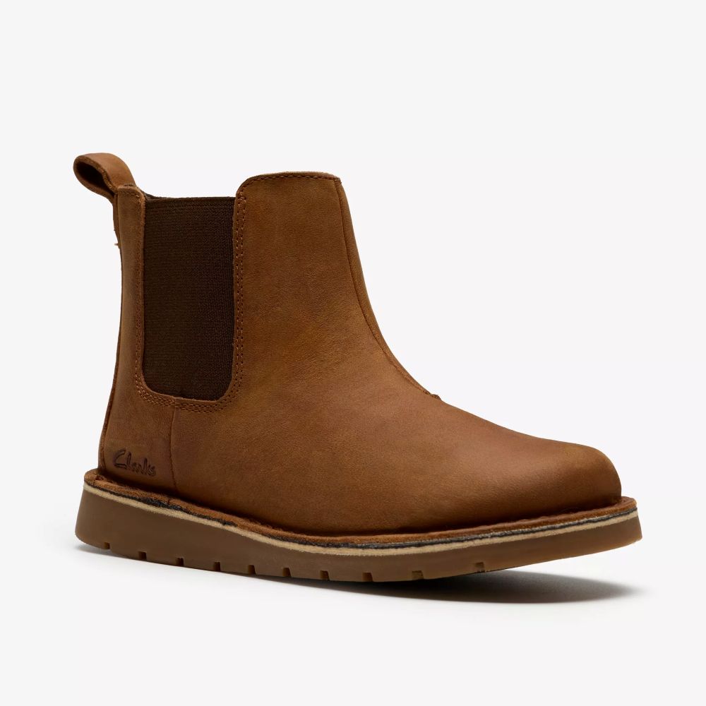Clarks Joyful Sky Boys Boot-Tan G