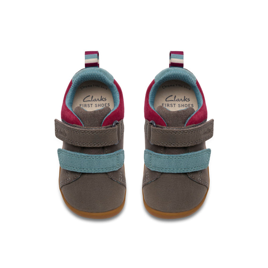 Clarks Roamer Pop T Boys Shoe-Grey G