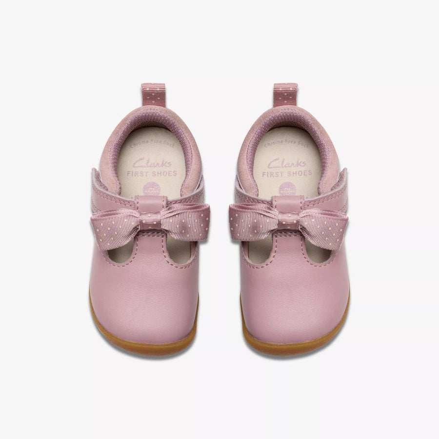 Clarks Roamer Trim T Shoe-Dusty Pink H