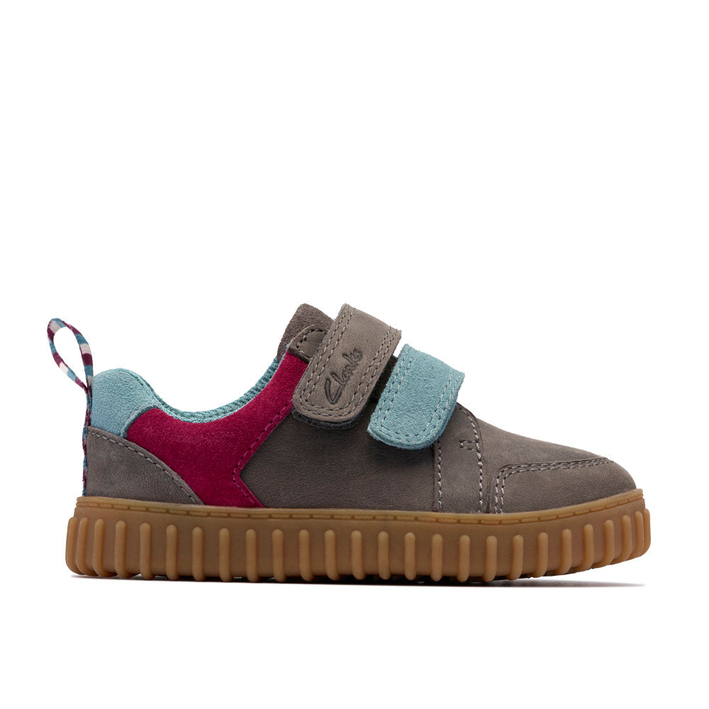 Clarks Cove Pop T Boys Shoe-Grey G